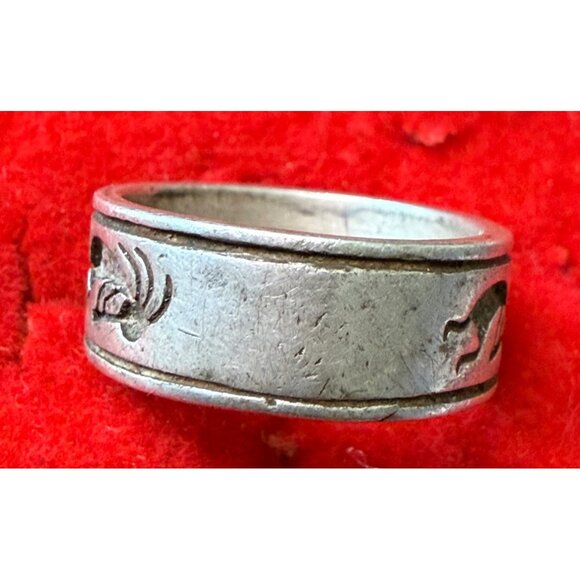 Vintage Native American Sterling Kokopelli Ring Size 5 - Picture 3 of 7